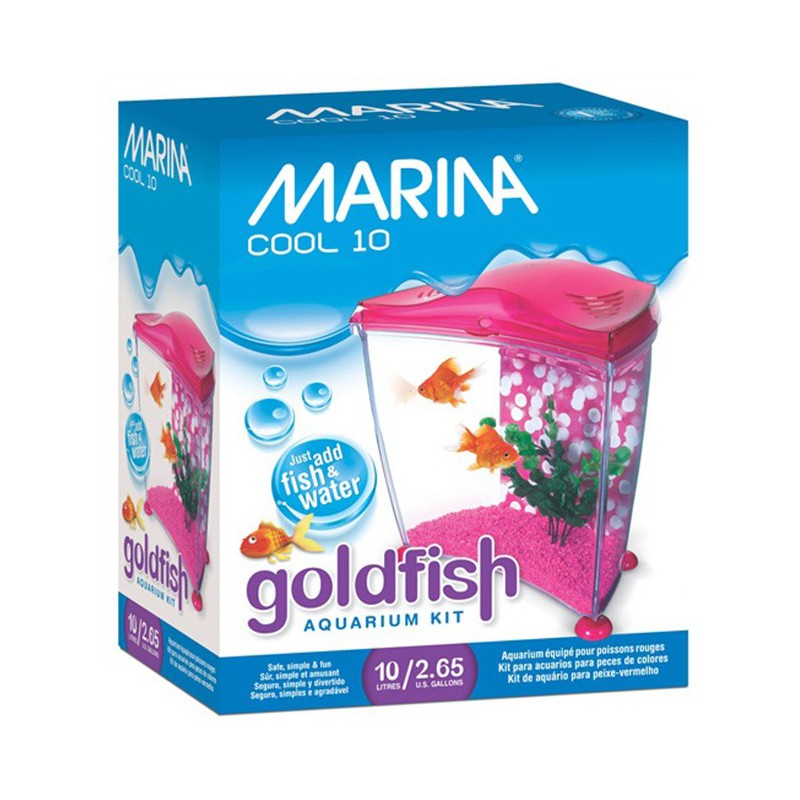 marina cool purple goldfish aquarium kit